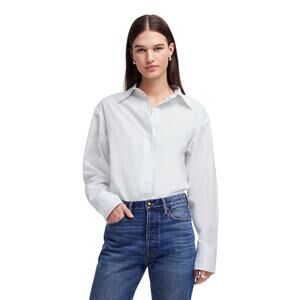 NWT Alexa Chung x Madewell White Poplin Button-Up Shirt Collared S
